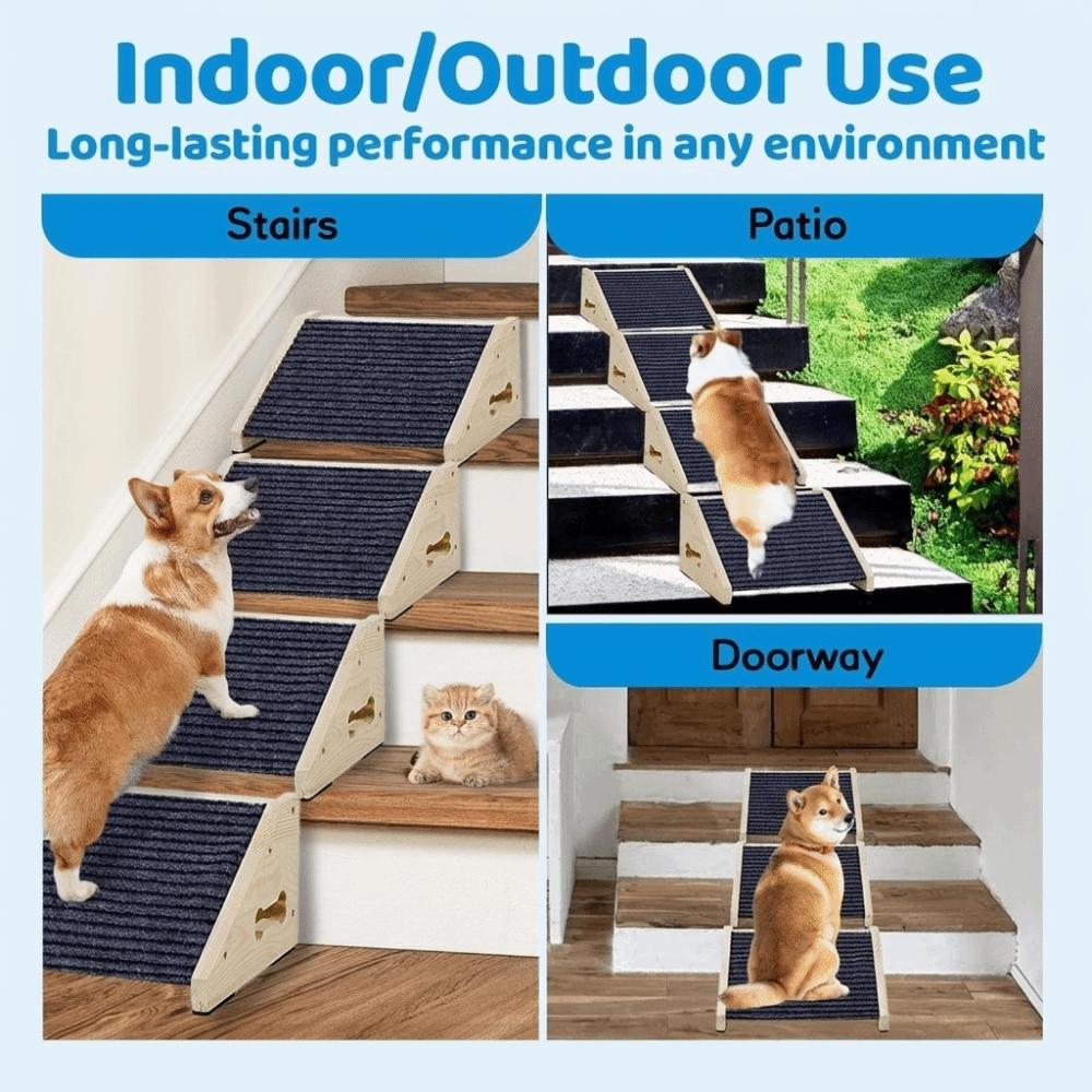 Anti Slip Mat Wooden Pet Stairs Durable Dog Vehicle Ramp Pet Ramp Dogs Climbing Ladder Senior Pets