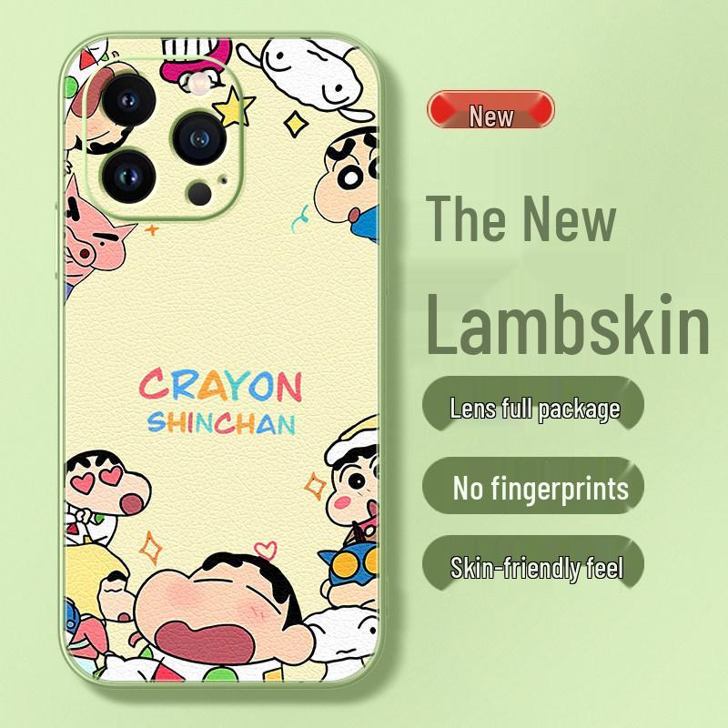 Совместимый с iPhone 17, 16 Pro Max, 15, 14, 13, 12, 11 и XS Чехол из натуральной кожи с мультяшным рисунком