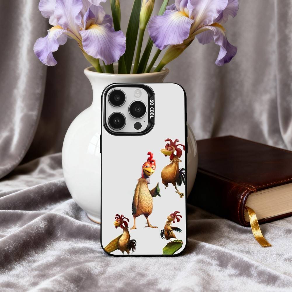 FUNNY C-Chicken-N J-Joe S-Surf Phone Case For iPhone17,16,15,14,13,12,11 Plus,Pro Max Black Candy silver phone case