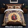 Virgin Mary Theme Custom Text Or Name 3Pcs Bedding Set,1 Flat Sheet & 2 Pillowcases Personalized Home Bedding