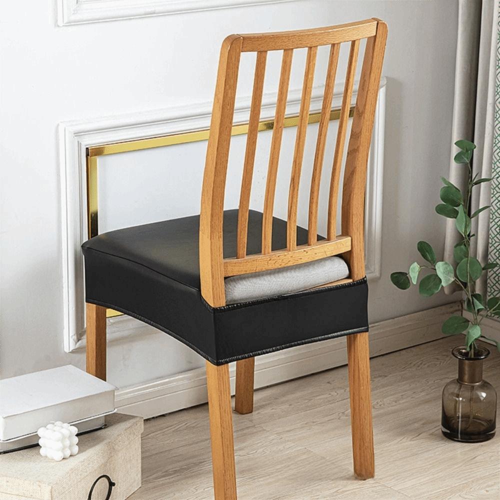 Square Shape Waterproof Seat Protectors PU Leather Stretch Seat Cushion Cover Dining Room