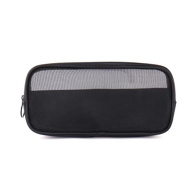 Transparent Mesh Cosmetic Travel Bag - Portable Storage for Women's Essentials