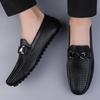 Fashion 2025 Spring Summer Men's Dress Shoes White Loafers Leather Casual Shoes Slip On Moccasin Shoes Fashion Hollow Out Design Shoes