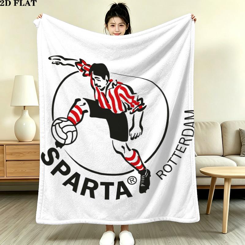 Sparta Rotterdam Print Flannel Blanket, High quality Comfortable for All Seasons, Home Decor, Warmth and Comfort, Perfect for Christmas Gifts