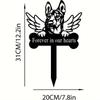 Charming 1pc Iron Art Dog Grave Marker - Memorial Stake At Christmas. Heartwarming Memorial Gifts for Losing a Pet