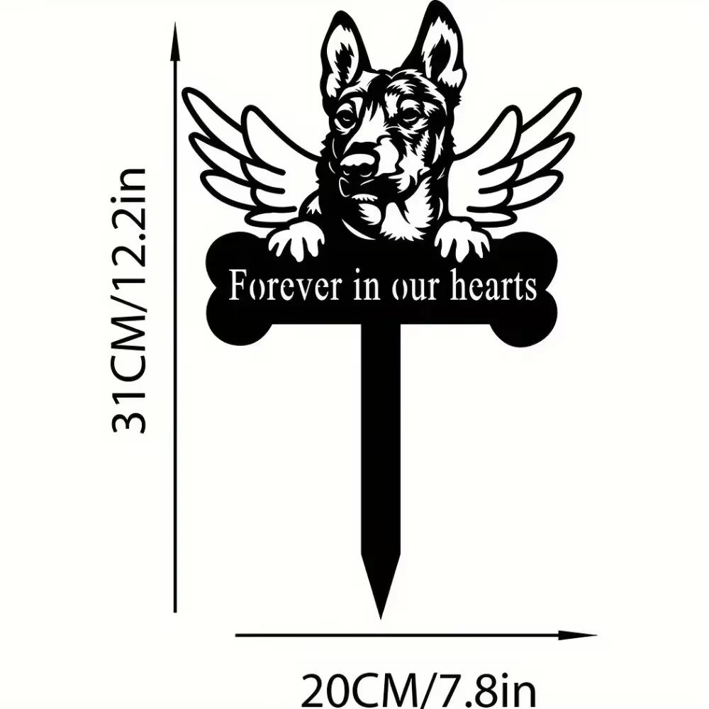 Charming 1pc Iron Art Dog Grave Marker - Memorial Stake At Christmas. Heartwarming Memorial Gifts for Losing a Pet