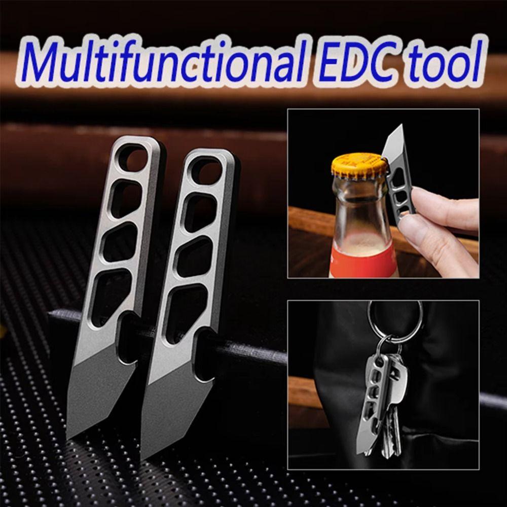 55mm Bottle Opener Multipurpose Keychain Pendant Wrench Mini Pry Bar Key Holder