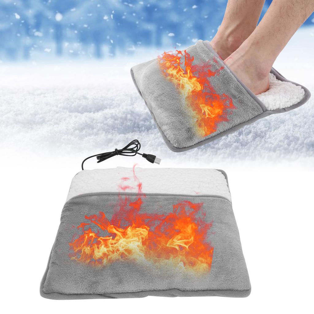 Electric Heating Foot Warmer Pad USB Foot Heating Pad Winter Feet Warmer for Home Office