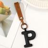 A To Z Pu Leather Initial Letter Keychain Women  Cartoon Candy Color Bag Phone Pendant Car Keyrings Jewelry Gifts