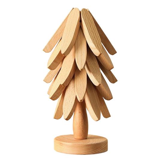 Набор подставок под горячее 'Рождественская елка' Деревянные подставки с подставкой Термостойкие прихватки Праздничная защита стола для горячих блюд