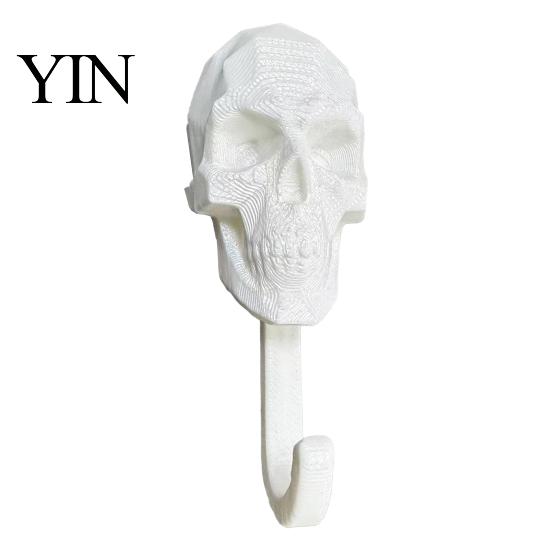 Sturdy PLA Skull Hanger Wall Hook, 3D Printed Gothic Decorative Adhesive Key Heavy Duty Hook Holder, Mounted Storage Organizer for Home Bedroom