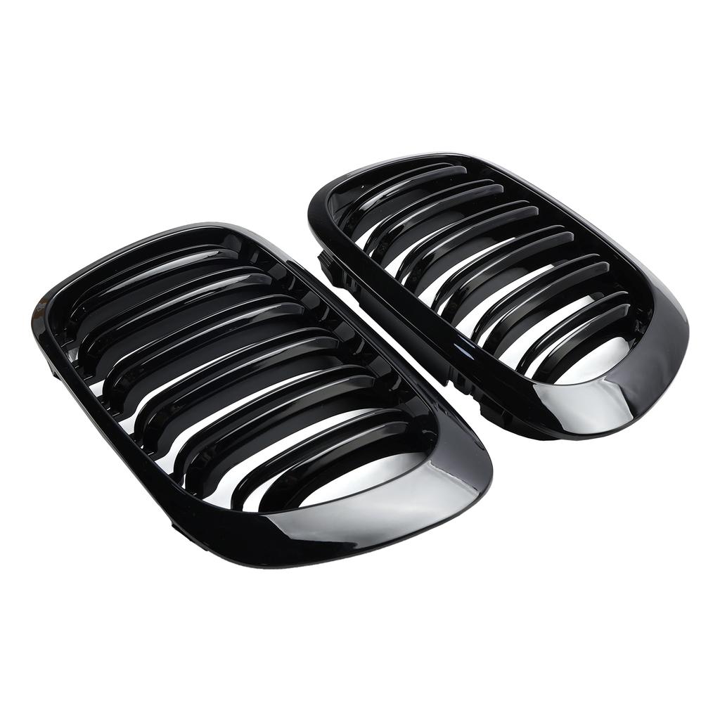 Двойная линия передняя решетка капота решетки глянцево-черные для BMW E46 2-дверный 1998-2001