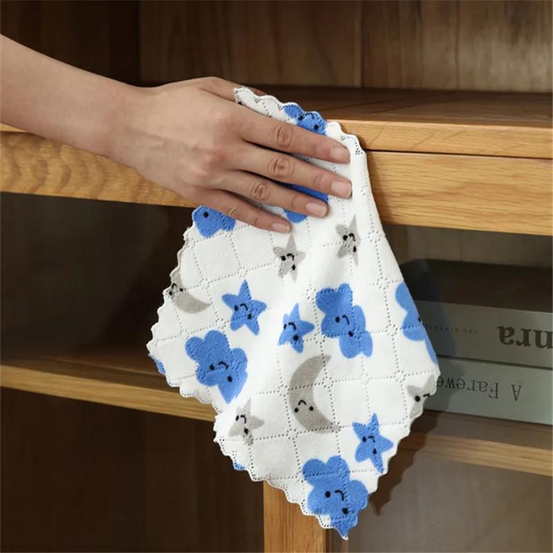 10 шт. Салфетки из микрофибры Кухонное полотенце Набор кухонных полотенец для посуды Бытовые инструменты Тряпка для мытья посуды Впитывающие тряпки
