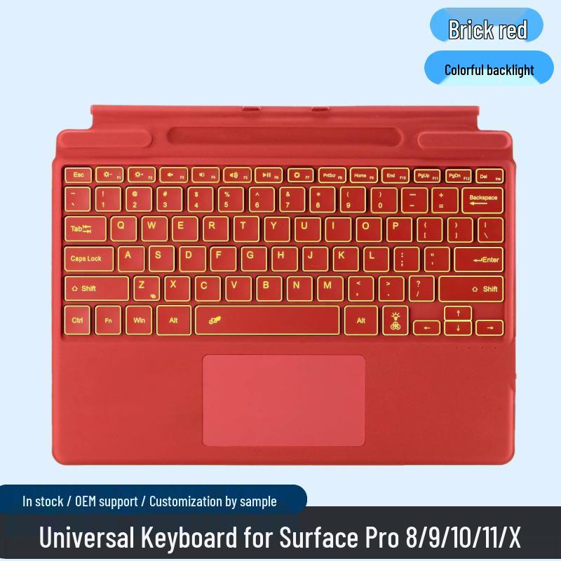 Магнитный чехол-клавиатура Bluetooth для планшета Microsoft Surface с семицветной подсветкой для Pro 8/9/10/11/X