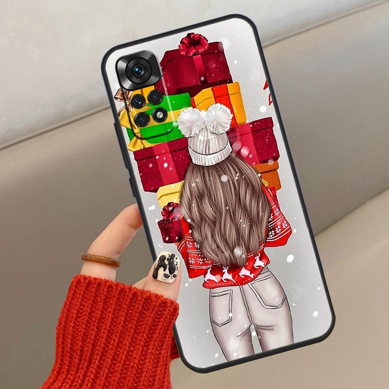 Модная Девушка С Рождеством Чехол Для Xiaomi Redmi Note 13 12 11 10 14 15 Pro Plus Чехол Для Redmi 15C 14C 10C 12C 13C 15