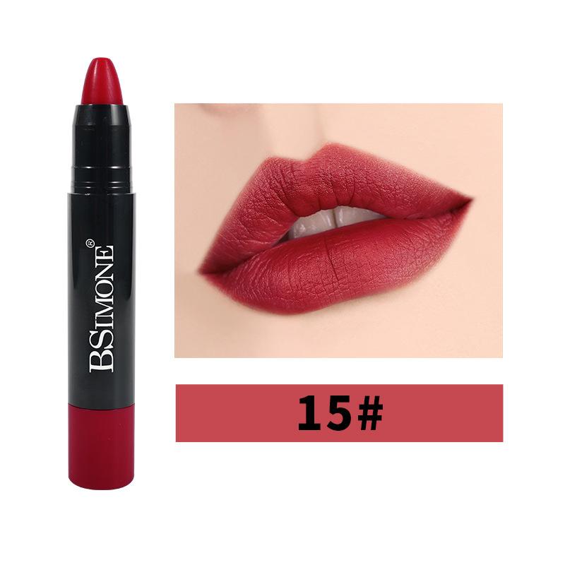 Матовая помада с антипригарным покрытием, водостойкая, долговечная, с крючком, гладкая бархатная помада-карандаш