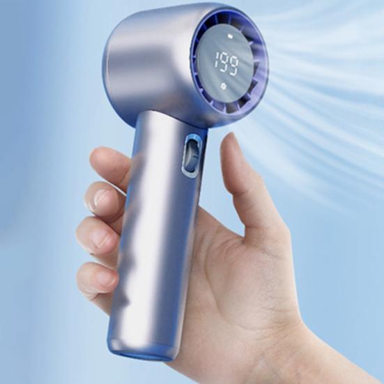 Portable Handheld Fan Adjustable Turbo Mini Fan Digital Display Battery Powered USB Rechargeable Personal Fan