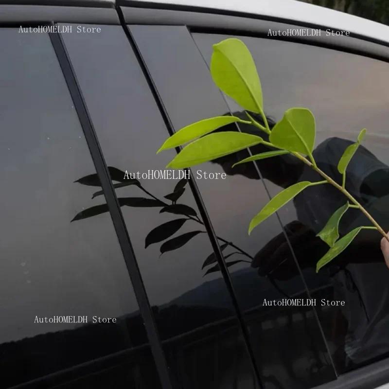 6PCS Glossy Black Carbon Pillar Posts Fit For  Dodge PT Cruiser 2000-2010 2011 2012Car Door Window Column BC Trim Sticker Cover