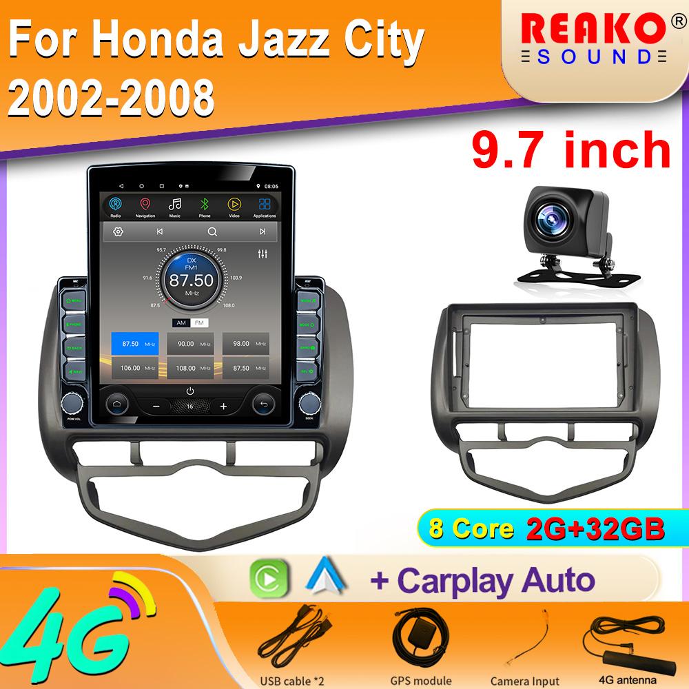 9,7-дюймовый вертикальный экран Tesla Android для Honda Fit Jazz City 2002 Автомобильный радиоприемник GPS-навигатор Мультимедийный проигрыватель Carplay