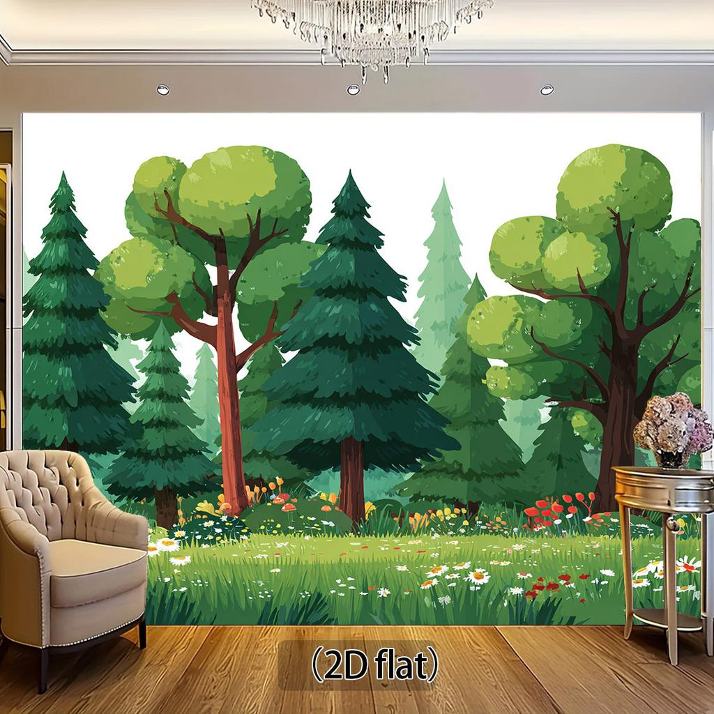 2D plane 1 piece of natural forest scenery background fabric suitable for photography shooting and party decoration