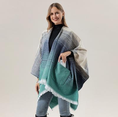 Шаль High Sense Split Cape с постепенным изменением кармана, большая шаль