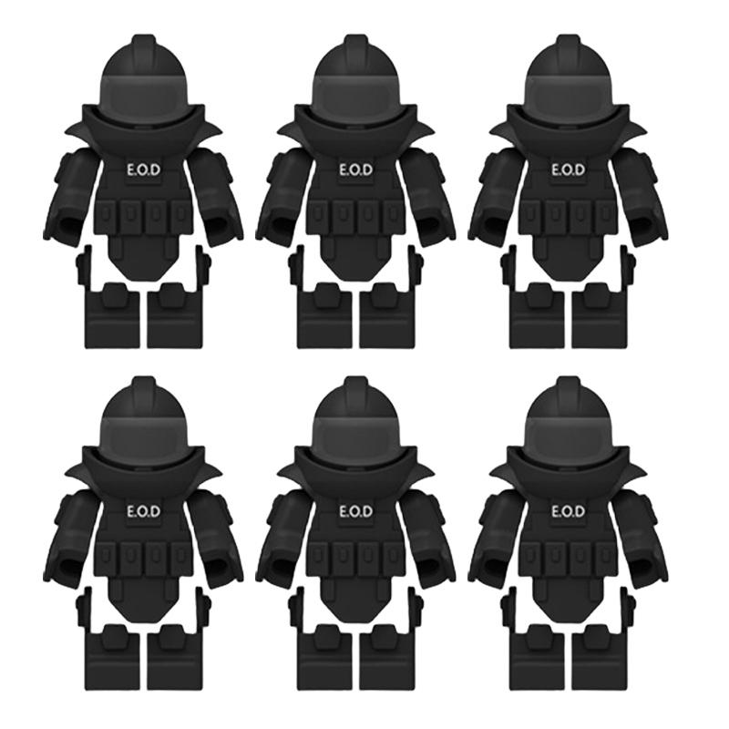 Военный спецназ MOC Строительный блок SWAT Призрачные коммандос Фигурки Полицейские солдаты Армейское оружие Детская игрушка Подарок B152