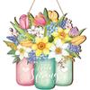 Hello Spring Flower Door Sign for Spring Front Door Wall Home Decorations New