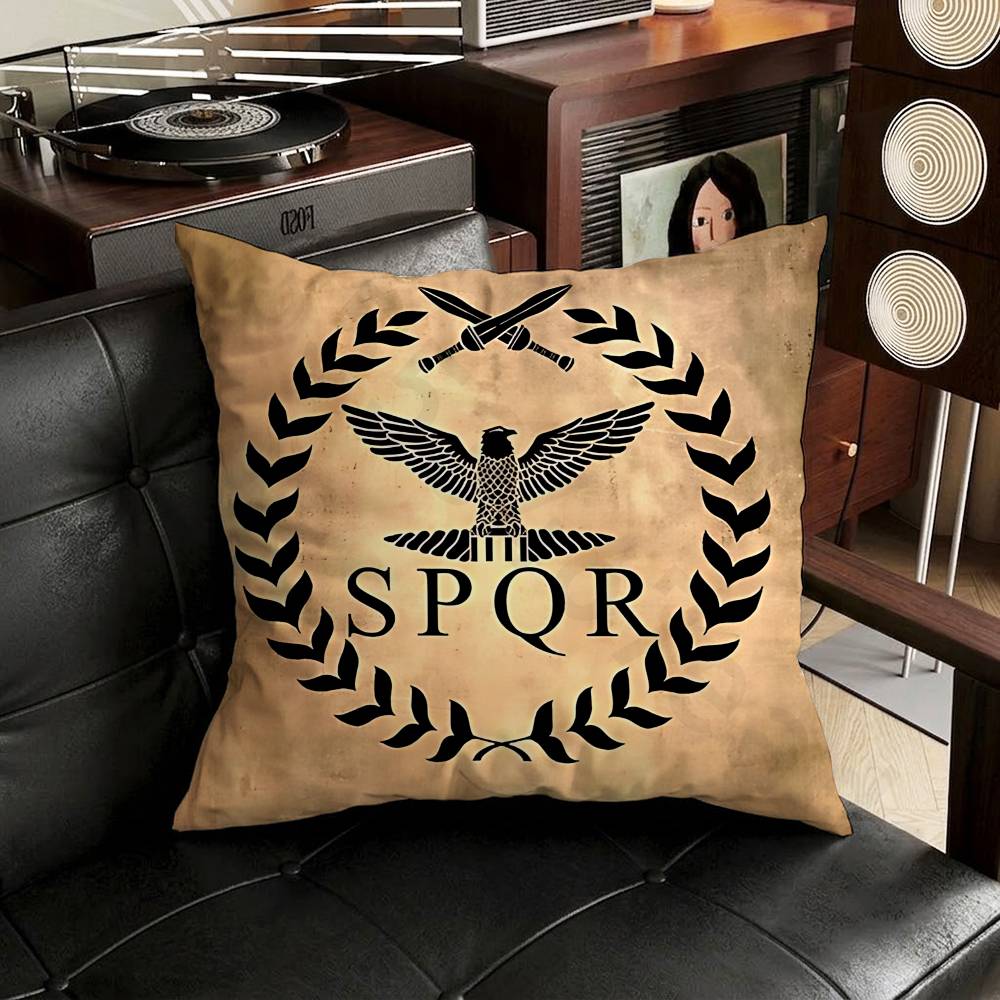 Ретро Чехол для подушки SPQR Римской Империи Чехол от пылевых клещей Невидимая молния Шелковистый короткий плюш Чехол для подушки дивана