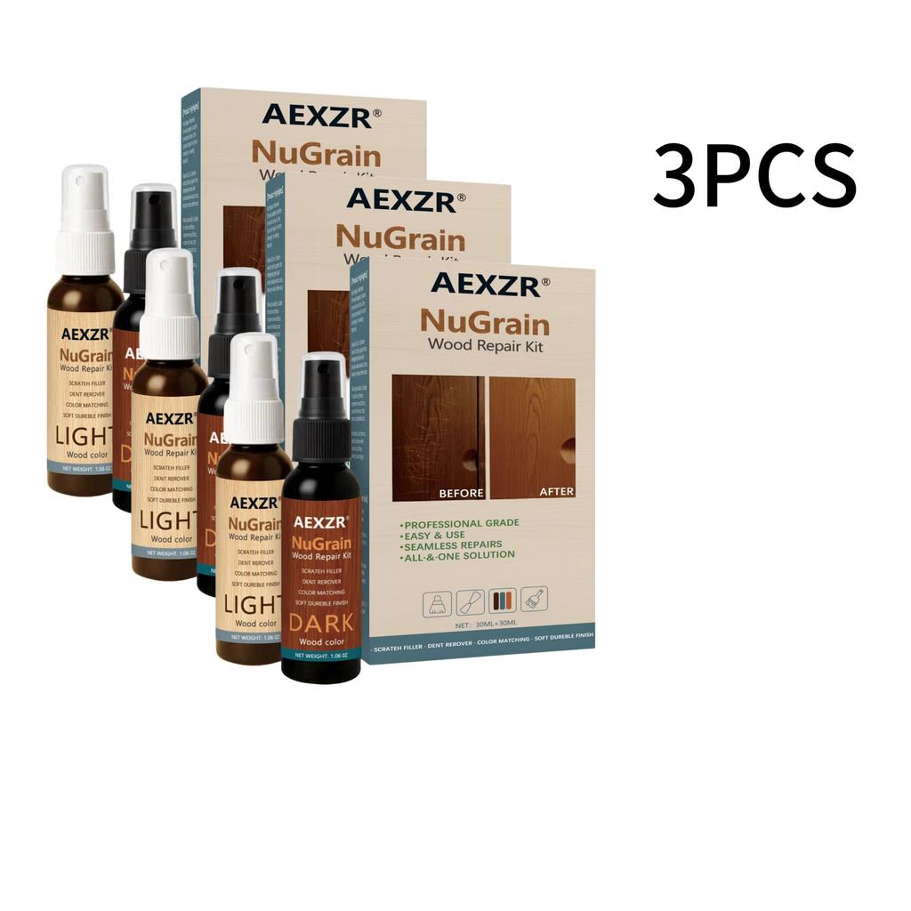 AMZ Wooden Floor Home Care Spray, Furniture Maintenance Polish with Rosin & Nano Silica, Daily Cleaning Protector for Wood Surface, Natural Look 1 Set