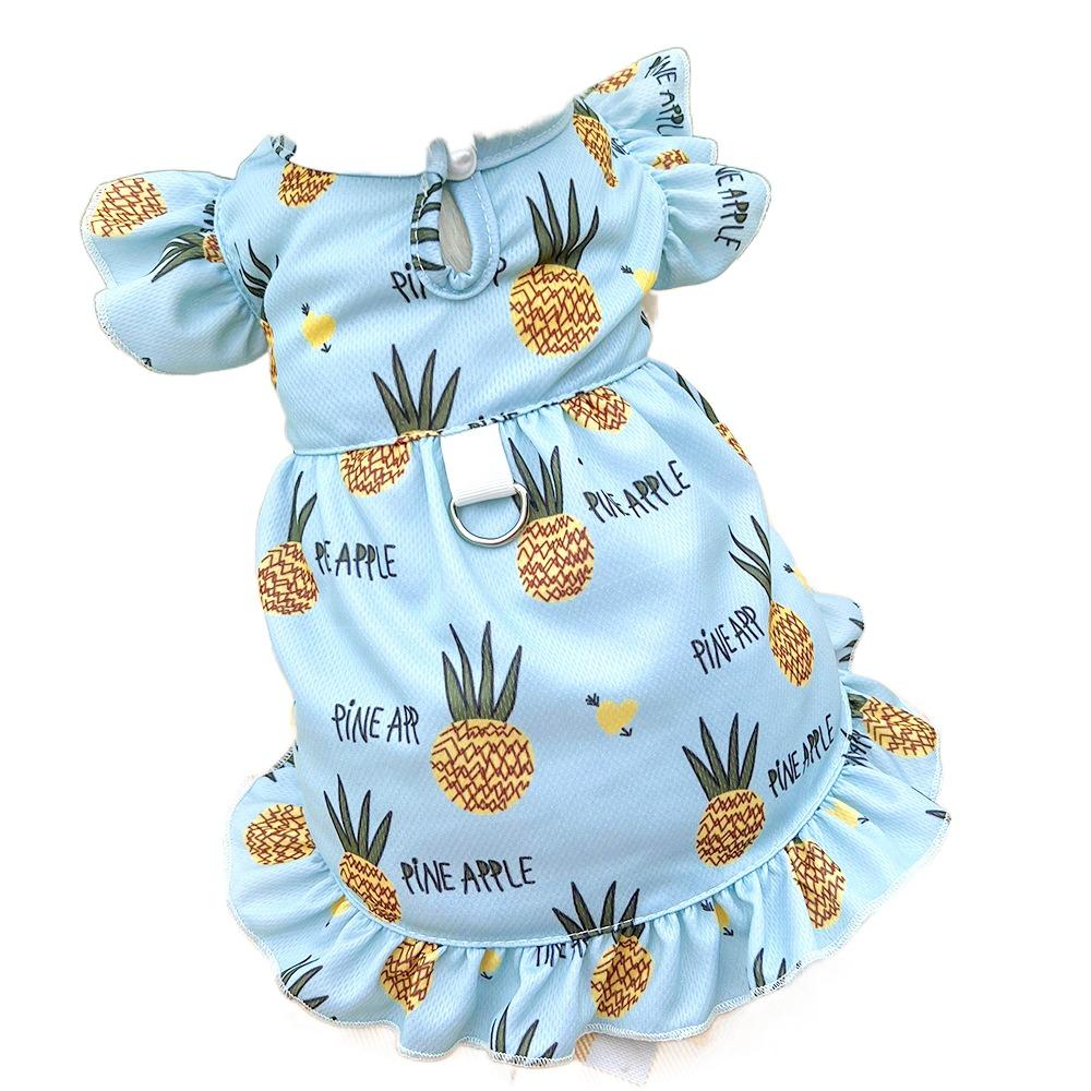 Платье для собаки с фруктовым узором, хлопковая юбка принцессы для кошки, очаровательная одежда для питомца, кошка, собака, щенок