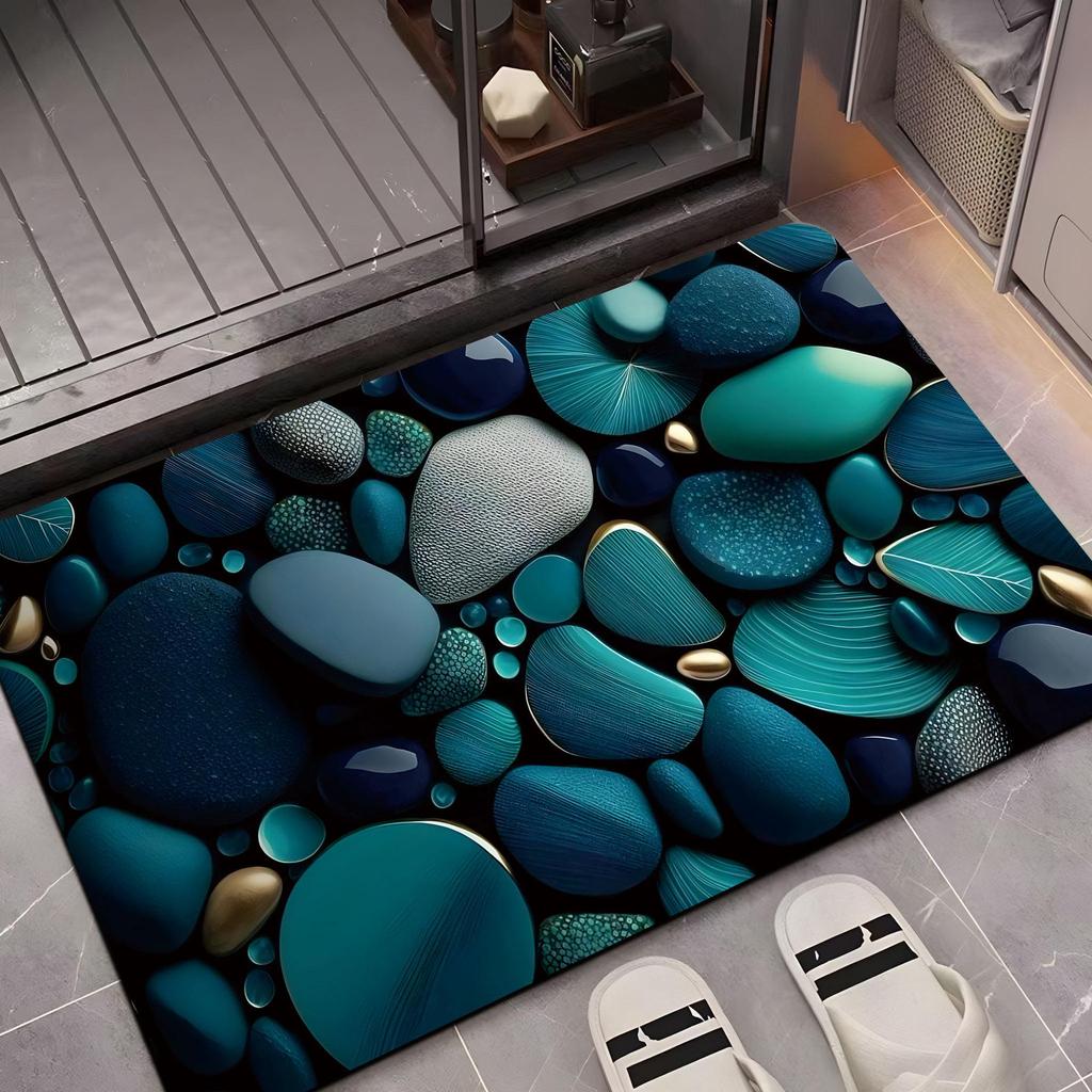 Colorful Pebble Diatom Mud Absorbent Bathroom and Shower Mat