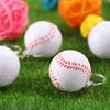 Creative Cartoon Sports PU Ball Keychain Simulated Mini Ball Keyring Pendant Boyfriend Gift Souvenir Novelty Toy Ornament Rugby Baseball Basketball