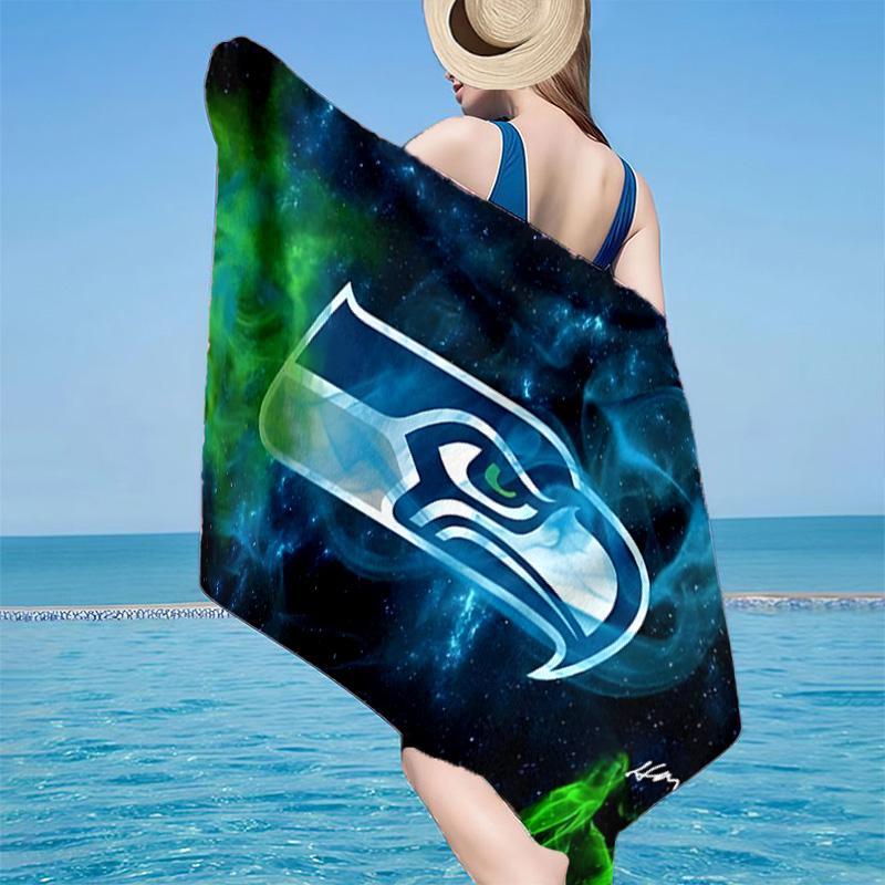 Seahawks Team Spirit Microfiber Beach Towel, Lightweight And Quick-Dry, for Summer Travel, Beach Essential, Swimming Pool
