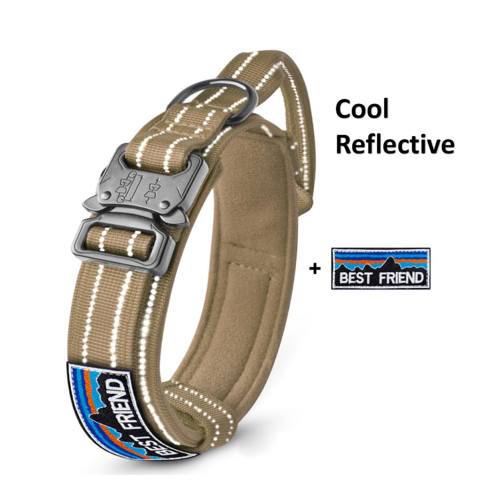 Прочный ошейник для собак, регулируемый, толстый, тактический, военный, тренировочный ошейник и поводок для собак с ручкой для средних /больших/ k9 /крупных собак