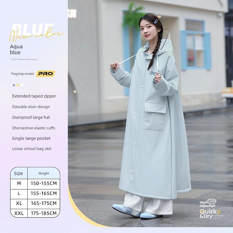 Long Raincoat for Full-Body Protection Against Heavy Rain, Suitable for Adults, Women, and Electric Scooters, New Outdoor One-Piece Design for Single