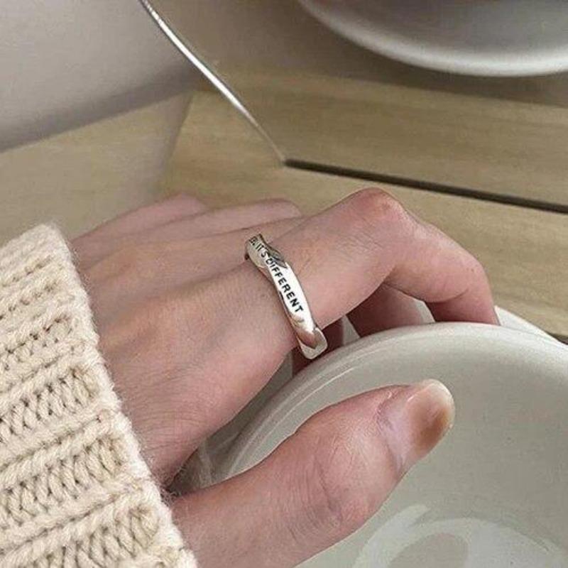 YIZIZAI, простое матовое кольцо с надписью «Загадай желание», для женщин и мужчин, креативное ретро-кольцо на палец с открытием, серебряного цвета, вечерние ювелирные изделия, подарки