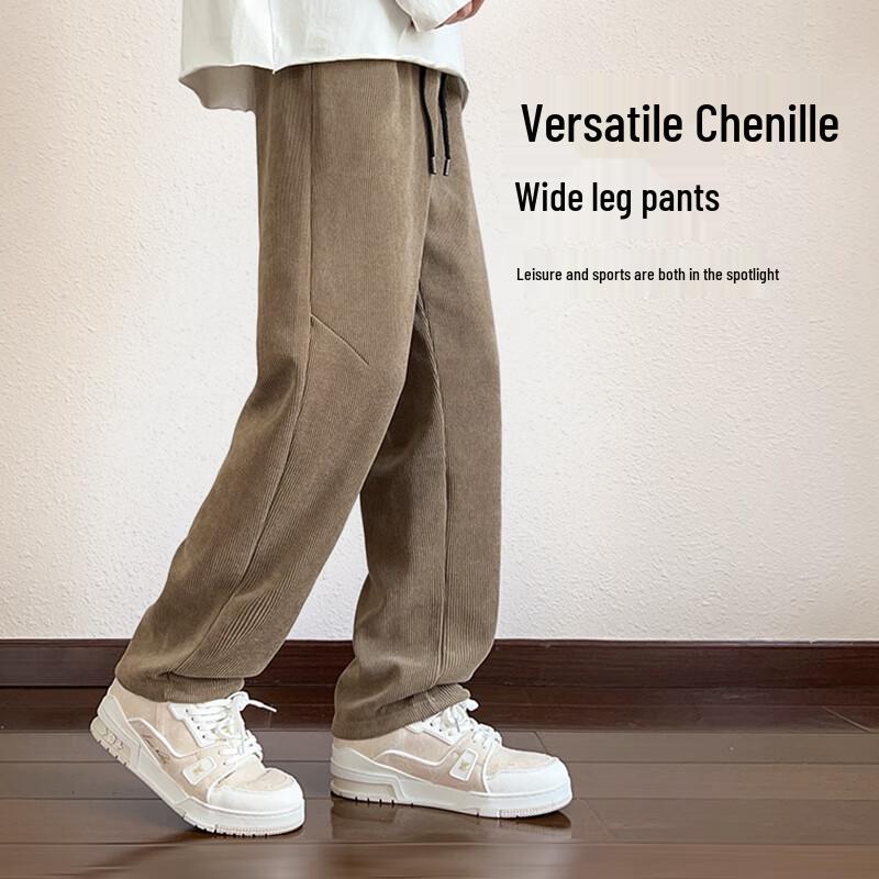 Jeanswest Men's Loose Straight-Leg Chenille Corduroy Casual Pants