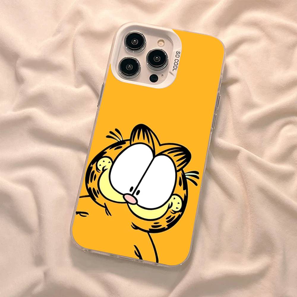 Cartoon G-Garfield Cat Phone Case for iPhone 17 16 15 14 13 Pro 12 11 Pro Max PLUS Color Back Cover