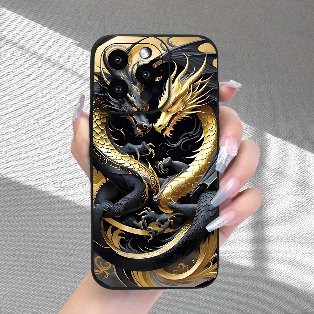 Chinese Loong design phone case for iPhone 17 16 15 14 13 12 11 Pro/Max/Plus fall proof shock proof back cover
