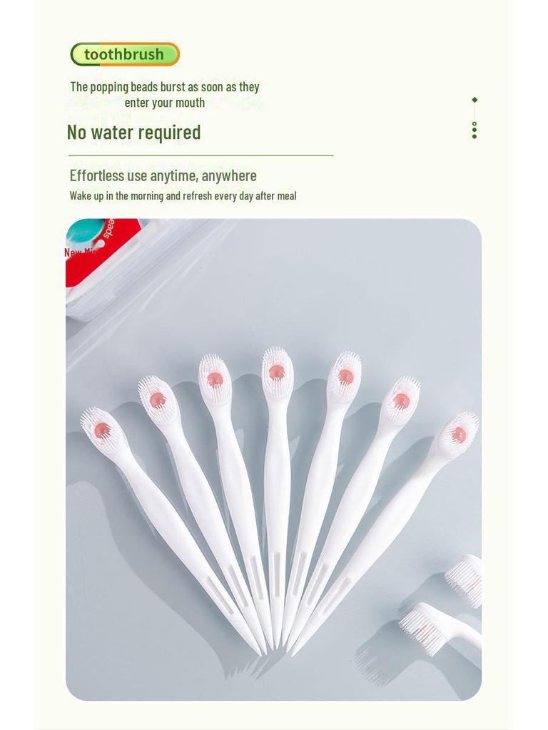 Одноразовая зубная щетка с разрывающимися шариками и мягкой щетиной — портативная, в индивидуальной упаковке для взрослых
