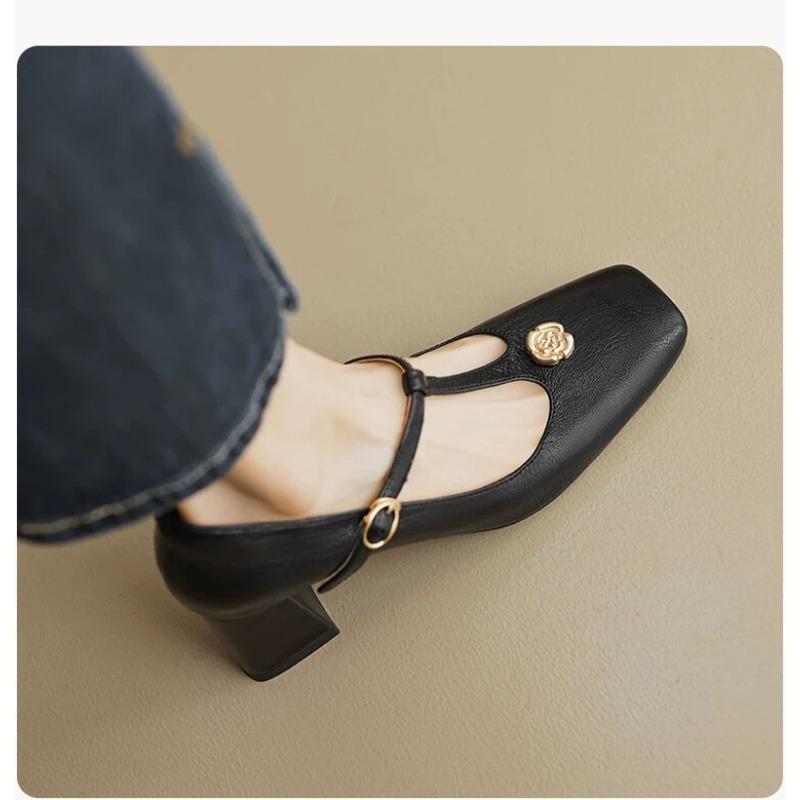 Мода Большой размер 35-42 Новые женские туфли-лодочки Мэри Джейн Модный бантик Толстый высокий каблук Туфли-лодочки Женские Вечерние Офисные туфли Женщина