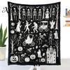 Washable Velvet Throw Blanket Halloween DIY Coloring Blanket, with Ghost Patterns, Color Your Cozy Bed for Creative Adults Own And Kids, Home