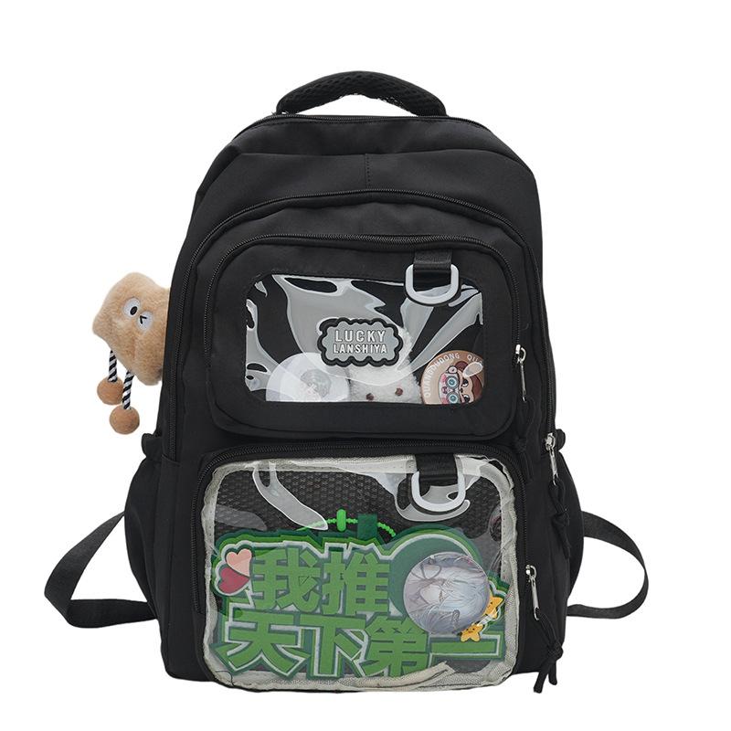 Рюкзак большой вместимости 2025 новый школьный рюкзак в стиле колледжа для девочки, универсальная прозрачная сумка с болью, студенческий класс, школьный рюкзак