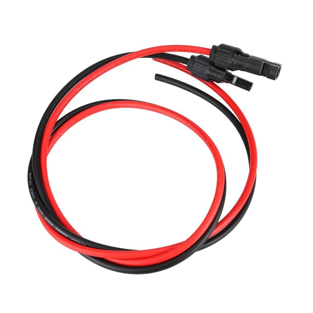 UV Proof 2.5mm² Solar Cable For MC4 Connector Solar Dedicated PV Cable 1m Length Weather Resistant Cable Wire PV Installation