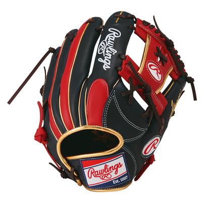 Rawlings HYPER TECH COLOR SYNC Мягкая бейсбольная перчатка для питчеров и инфилдеров, GR6HTCN62, Темно-синий/Алый, 11,25 дюйма, Для правшей