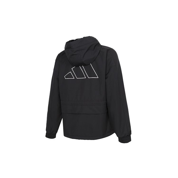 adidas Куртка серии Cny спортивная тренировочная печатная тканая куртка с капюшоном женские куртки черные GP0624