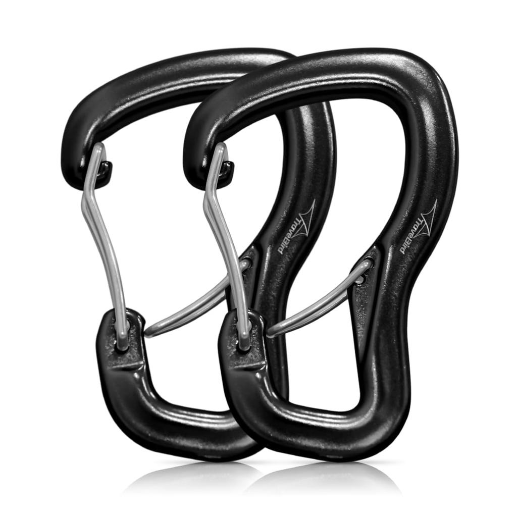 Travel Bird Heavy Duty Carabiner Hook 8KN Ultralight Aluminum Double Door for Dog Keychain Clip Carabiner, D-Ring, Hammock, Camping, Hiking,
