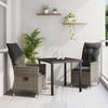 VidaXL 3-Piece Garden Dining Set with Grey Cushions In Poly Rattan 3379548
