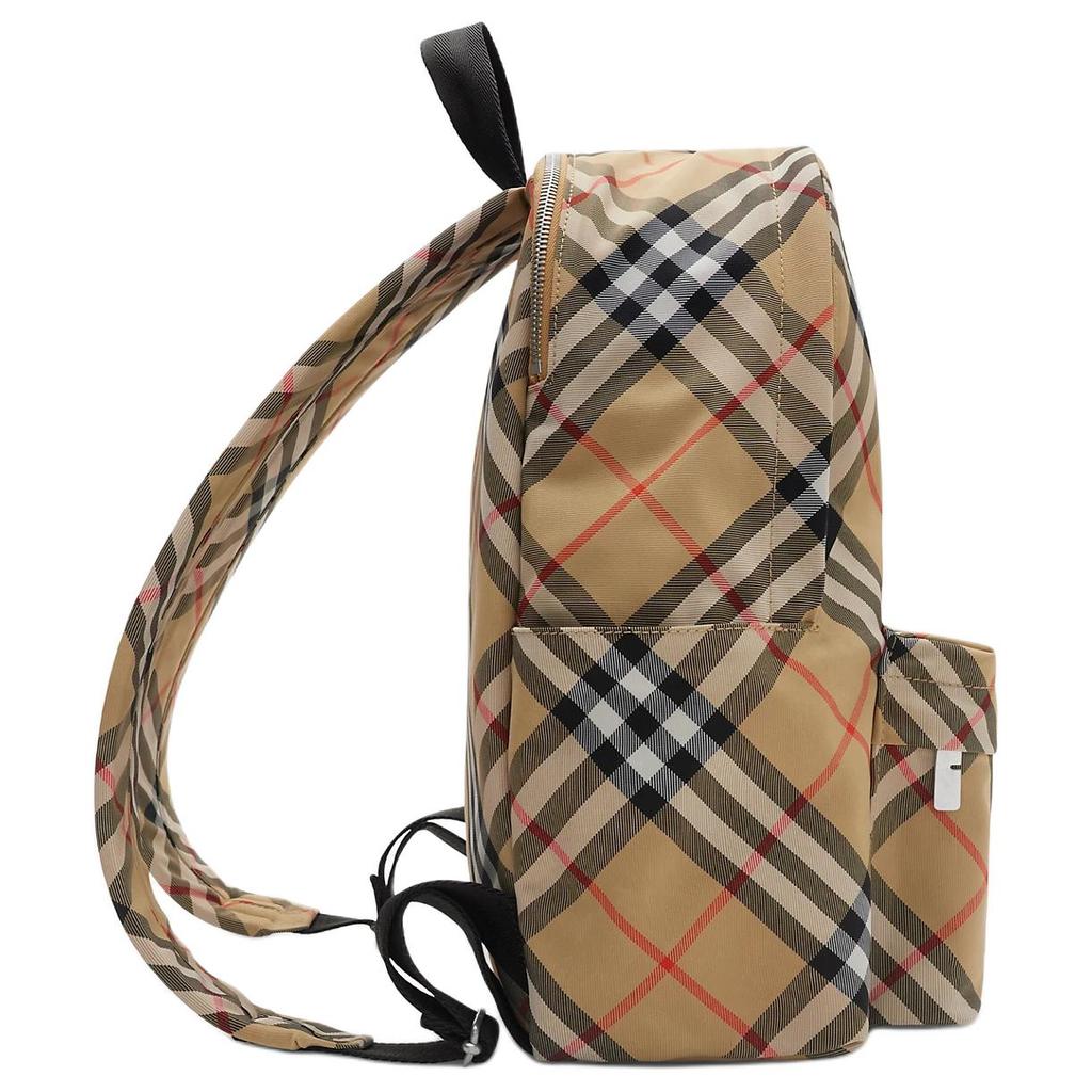 Burberry Двусторонняя молния Передний карман Украшенный Дизайн Рыцаря в Экипировке Полиэстер Рюкзак Маленький Мужской Рюкзак Бежевый 81023541