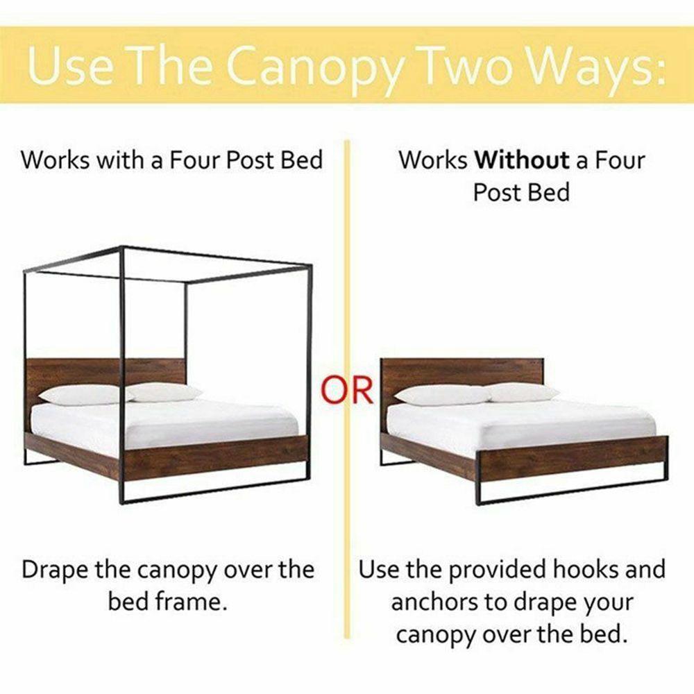 Simple Elegant Canopy King Size Netting Bed Canopy Mosquito Net Home Decor Bedding